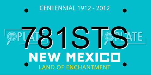 781STS New Mexico License Plate