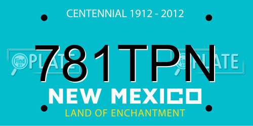 781TPN New Mexico License Plate