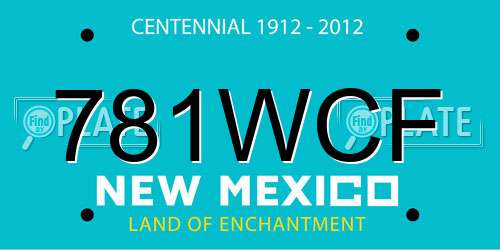 781WCF New Mexico License Plate