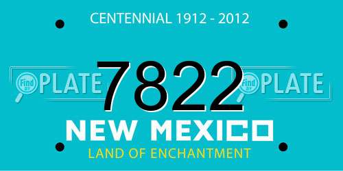 7822 New Mexico License Plate