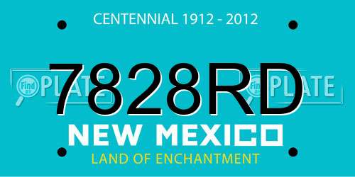7828RD New Mexico License Plate