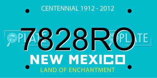 7828RO New Mexico License Plate