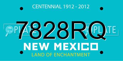 7828RQ New Mexico License Plate