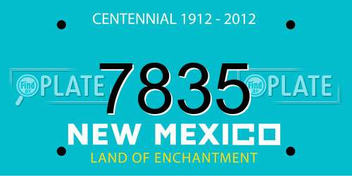 7835 New Mexico License Plate