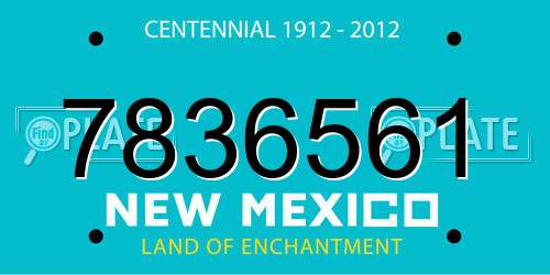 7836561 New Mexico License Plate