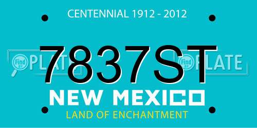 7837ST New Mexico License Plate