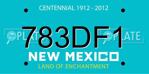 783DF1 New Mexico License Plate
