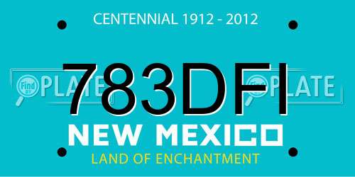 783DFI New Mexico License Plate
