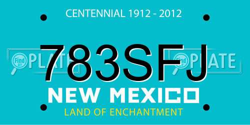 783SFJ New Mexico License Plate