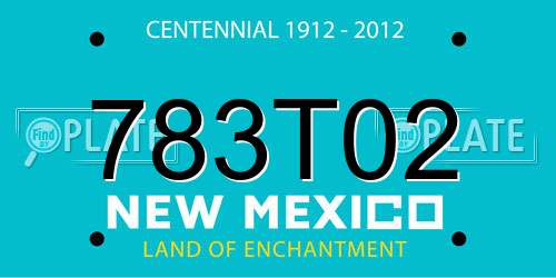 783T02 New Mexico License Plate