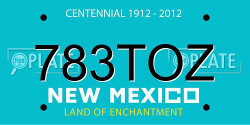 783TOZ New Mexico License Plate