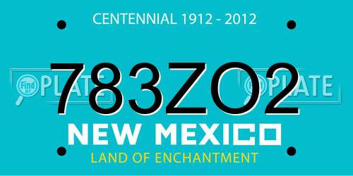 783ZO2 New Mexico License Plate