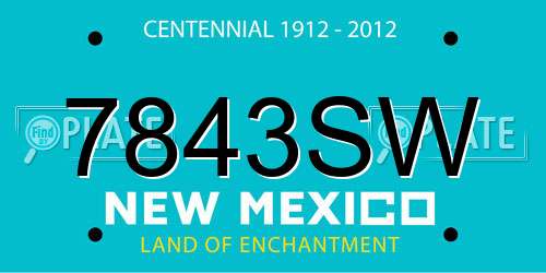 7843SW New Mexico License Plate