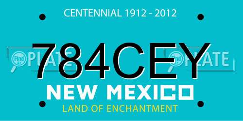 784CEY New Mexico License Plate