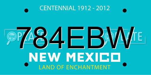 784EBW New Mexico License Plate