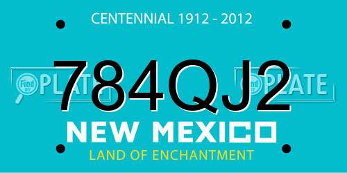 784QJ2 New Mexico License Plate