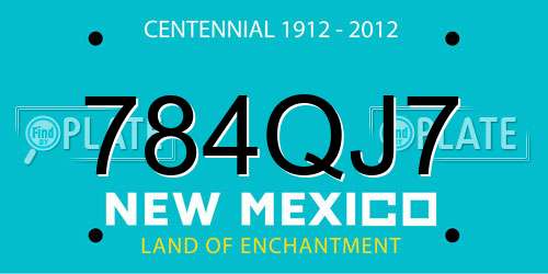 784QJ7 New Mexico License Plate