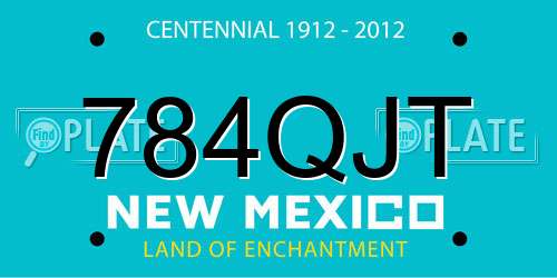 784QJT New Mexico License Plate