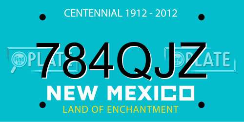 784QJZ New Mexico License Plate