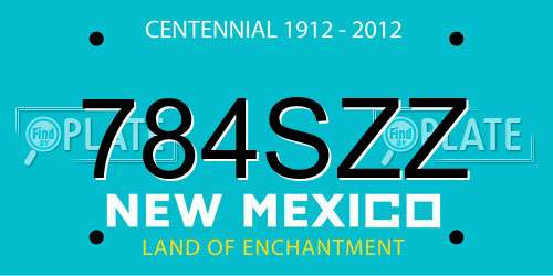784SZZ New Mexico License Plate