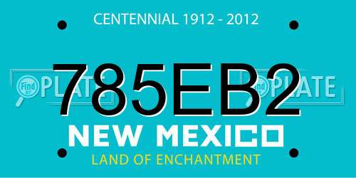 785EB2 New Mexico License Plate