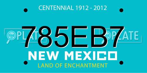 785EB7 New Mexico License Plate
