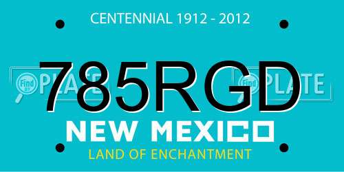 785RGD New Mexico License Plate