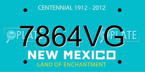7864VG New Mexico License Plate