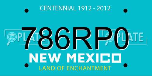 786RP0 New Mexico License Plate