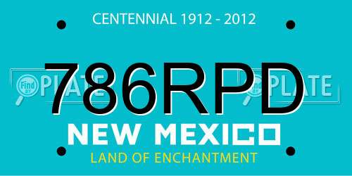 786RPD New Mexico License Plate