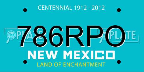 786RPO New Mexico License Plate