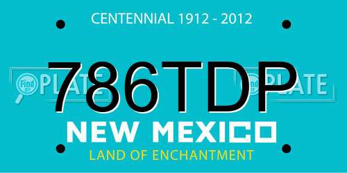 786TDP New Mexico License Plate