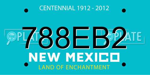 788EB2 New Mexico License Plate