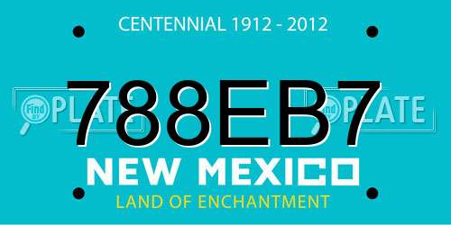 788EB7 New Mexico License Plate