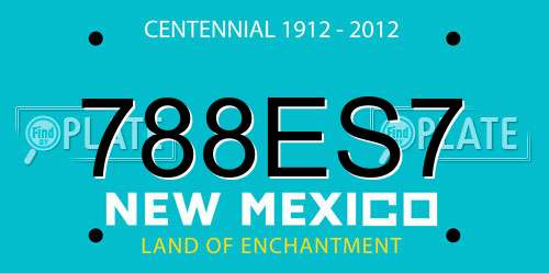 788ES7 New Mexico License Plate