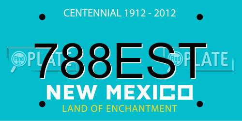 788EST New Mexico License Plate