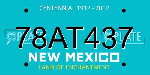 78AT437 New Mexico License Plate