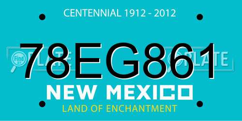 78EG861 New Mexico License Plate