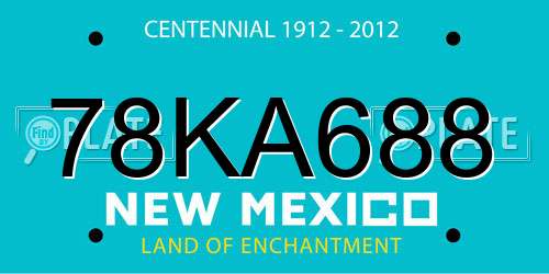 78KA688 New Mexico License Plate