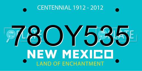 78OY535 New Mexico License Plate