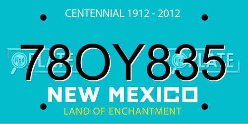 78OY835 New Mexico License Plate