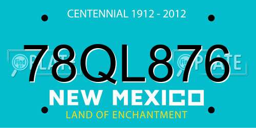78QL876 New Mexico License Plate