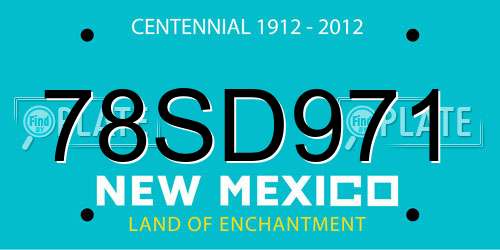 78SD971 New Mexico License Plate