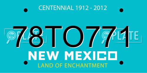 78TO771 New Mexico License Plate