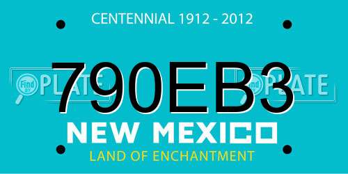 790EB3 New Mexico License Plate