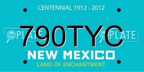 790TYC New Mexico License Plate
