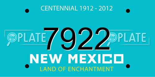 7922 New Mexico License Plate