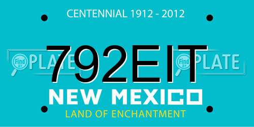 792EIT New Mexico License Plate