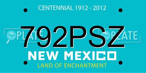 792PSZ New Mexico License Plate