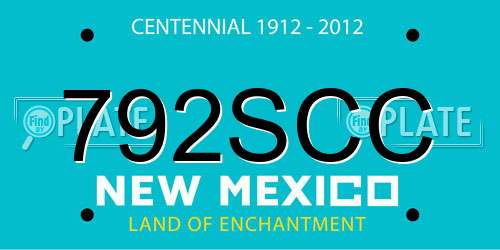 792SCC New Mexico License Plate